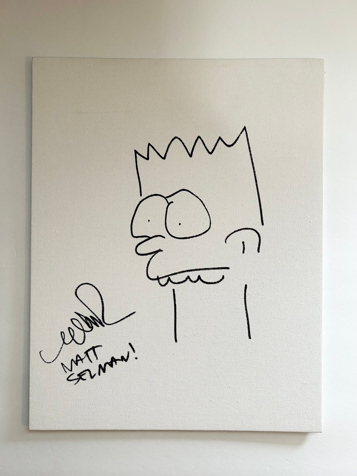 Matt Selman The Simpsons Writer Showrunner Bart Simpson 11x14 Sketch with Proof
