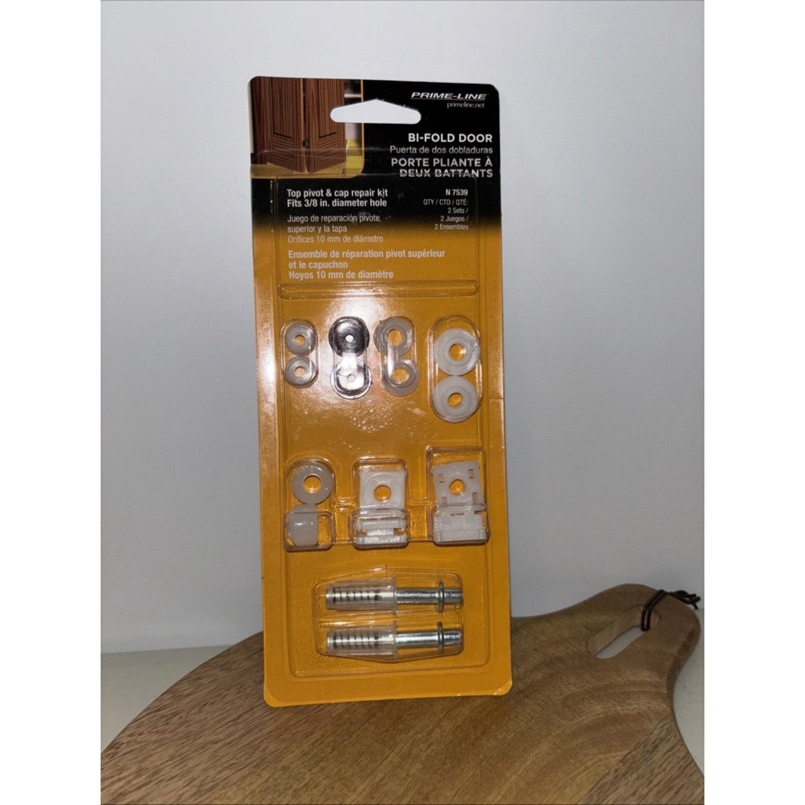 N 7539 Bi-fold Door Top Pivot and Cap Repair Kit, Plastic Base Fits 3/8 In. D...