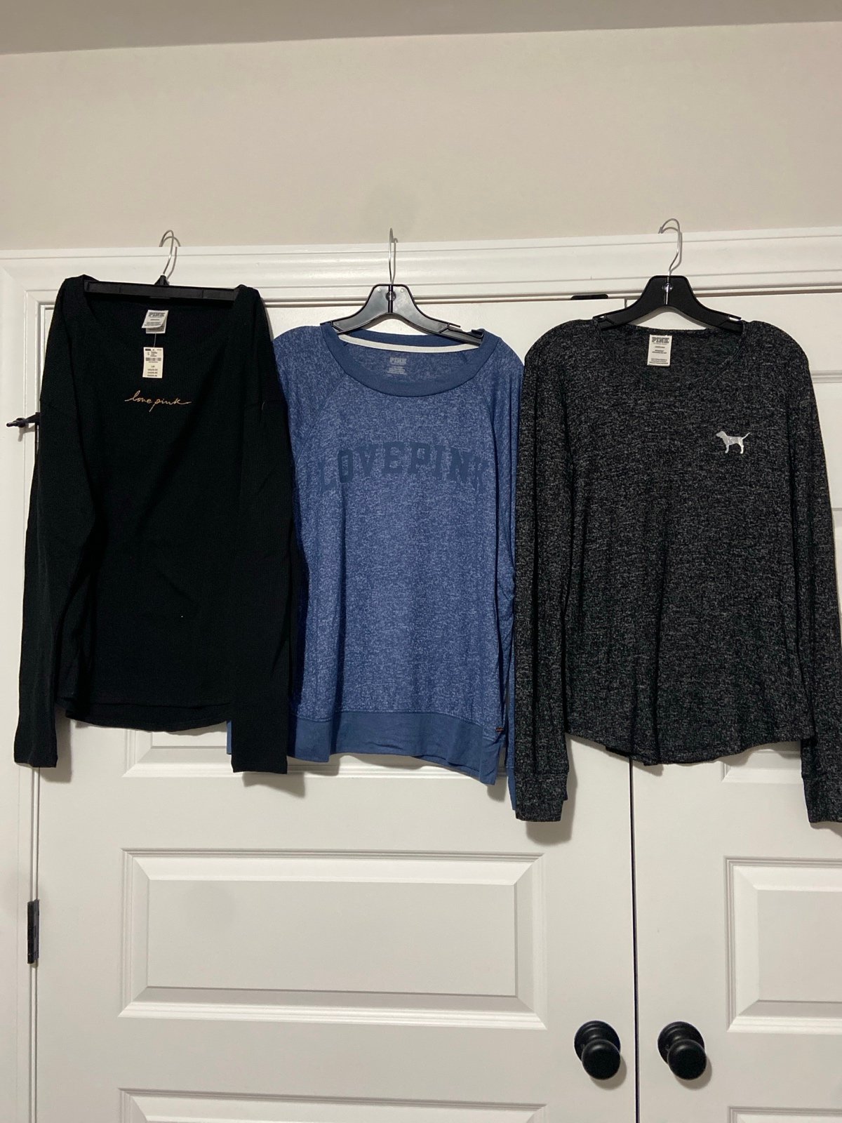3 pink long sleeve tees size large