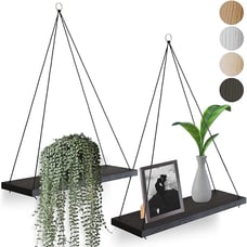 Hanging Shelves for Wall Boho Shelf Decor Macrame Hanging Set of 2