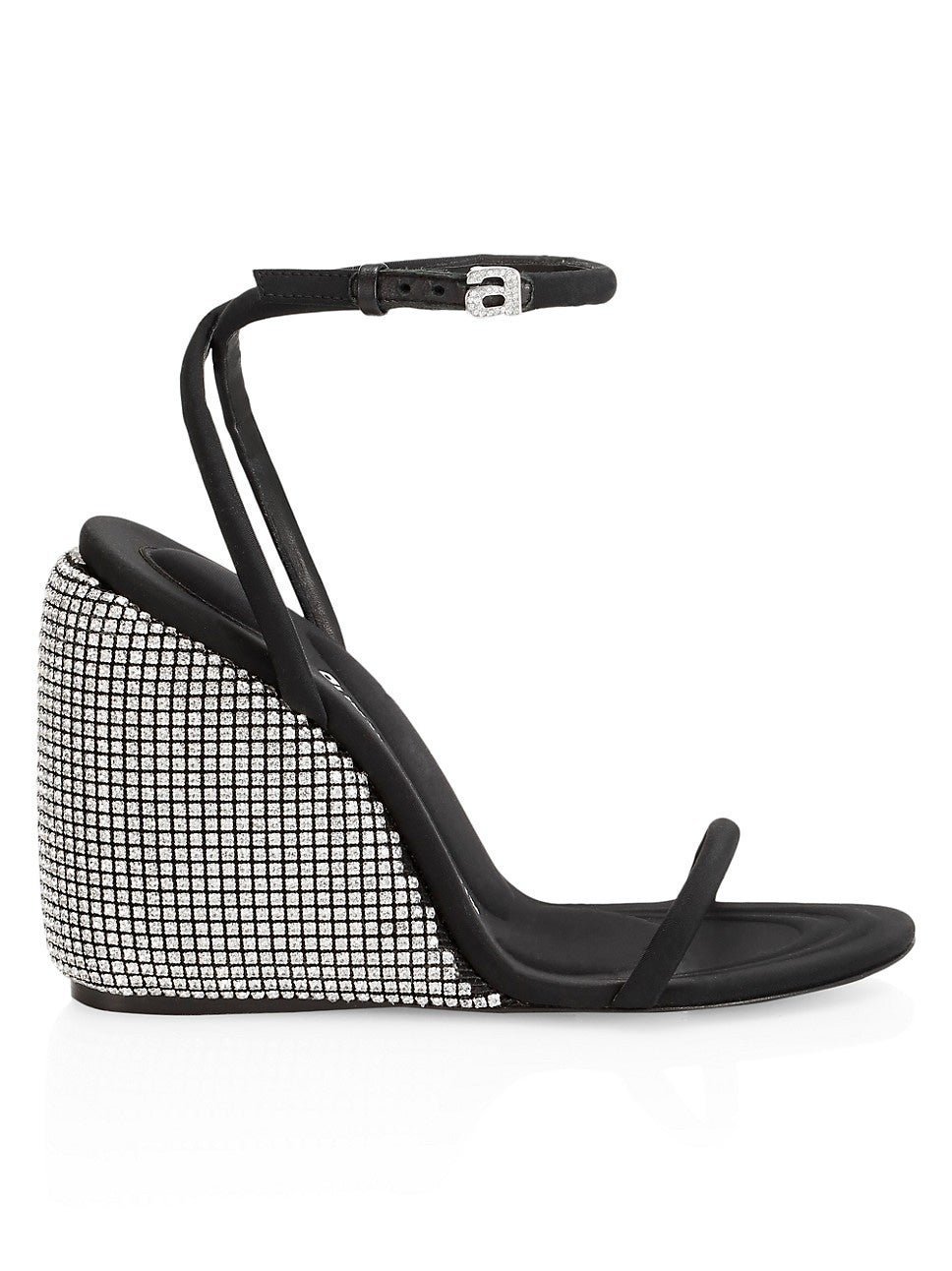 Alexander Wang Dahlia Crystal Ankle-Strap Wedge Sandals