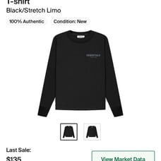 Fear of God Essentials Kids Long Sleeve T-shirt Black