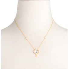 FREIDA ROTHMAN 14kt Gold Plated Mirror Stone Pendant Necklace 18 *