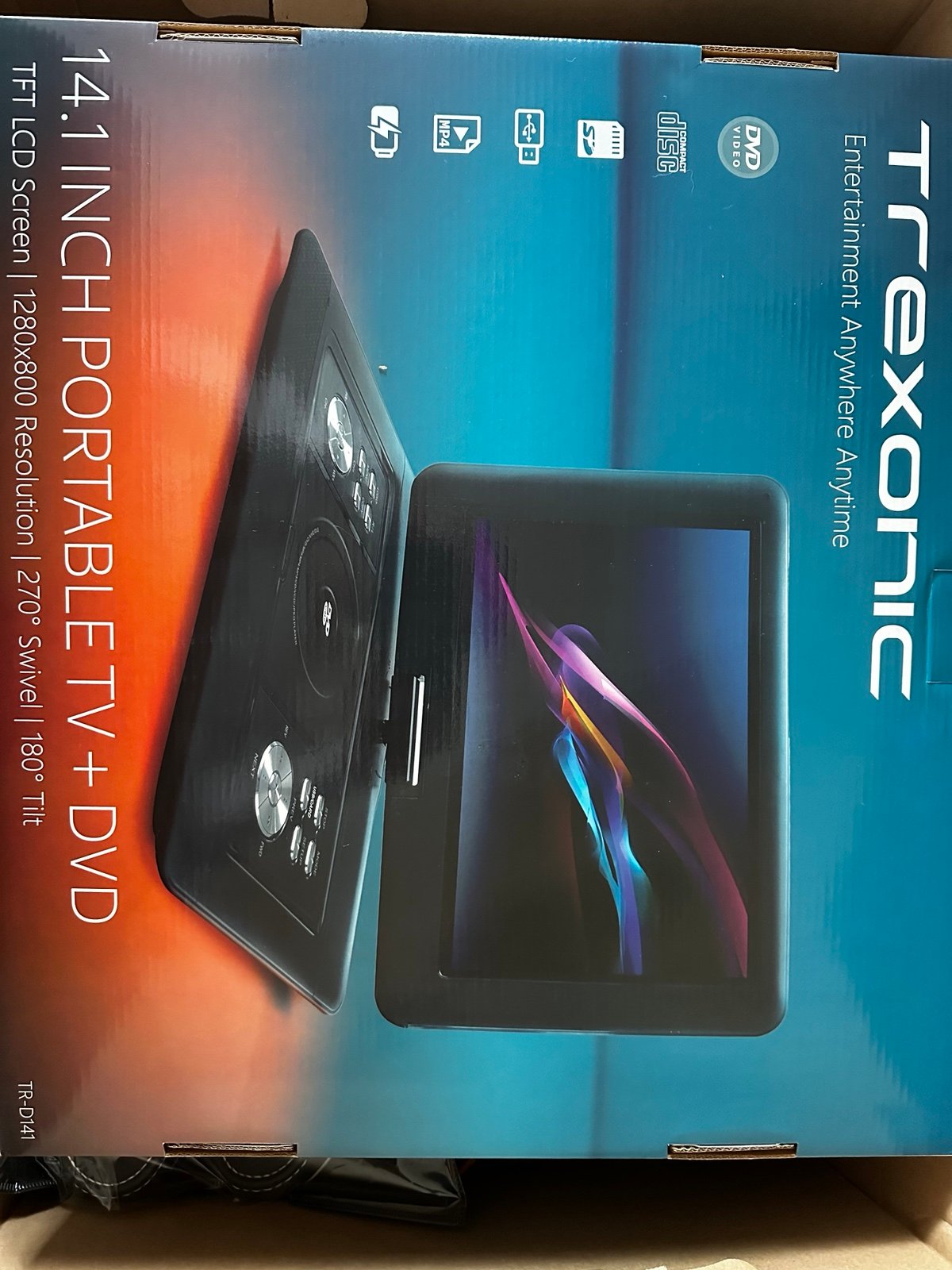 NEW Trexonic 14.1 inch Portable TV+DVD