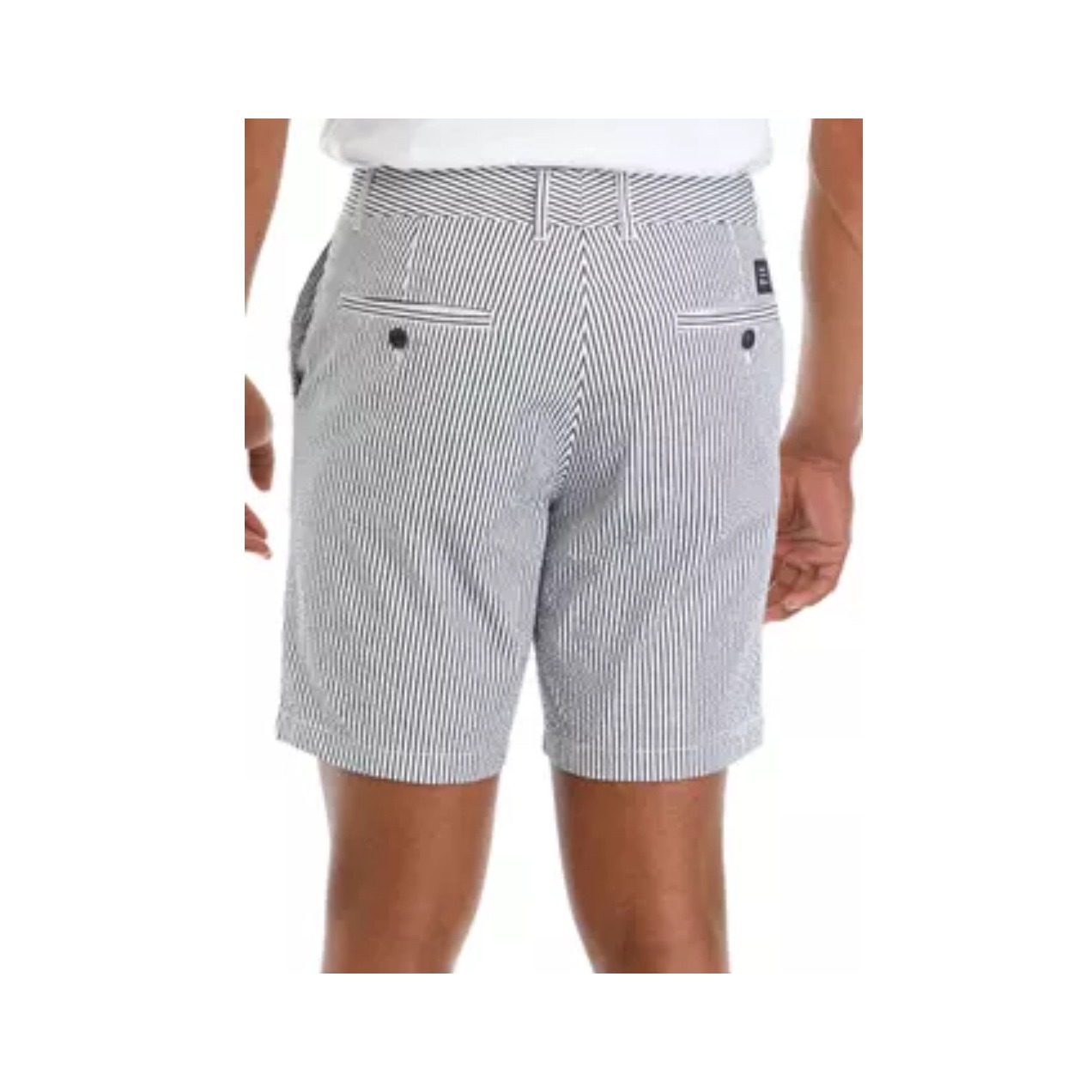 Men's Ben Sherman Striped Seersucker Shorts Regular Fit W32 Stretch Navy White