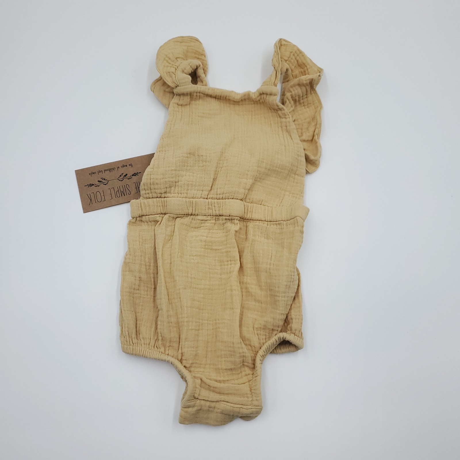 The Simple Folk The Ruffle Romper in Sand Size 18-24 Months