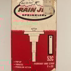 NOS Vintage Rain Jet Brass Lawn Sprinkler 52C Parkway 5 X 25 New Old Stock 1969