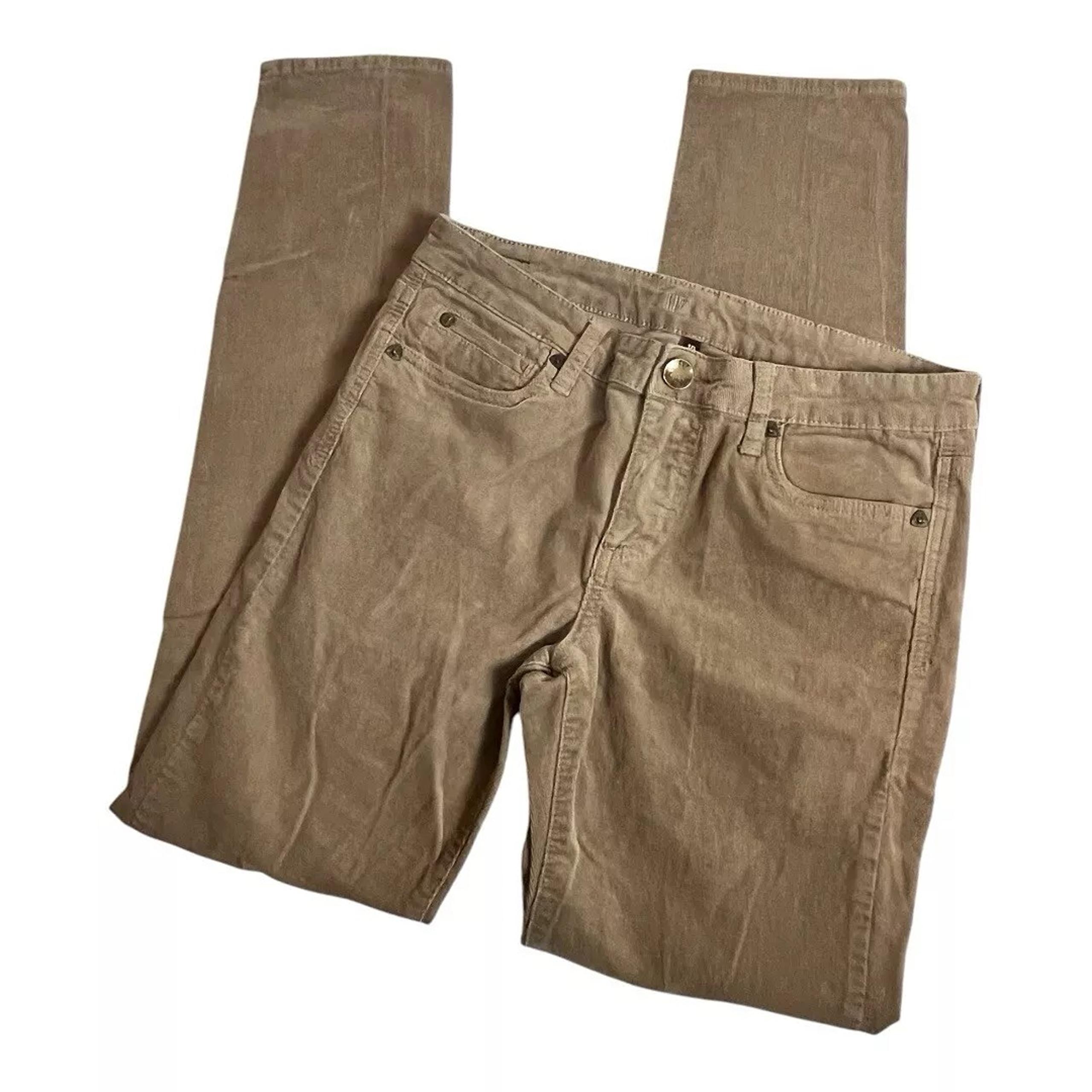 Kut From The Kloth Corduroy Pant Women 10 DIANA Skinny Tan Beige Relaxed Stretch