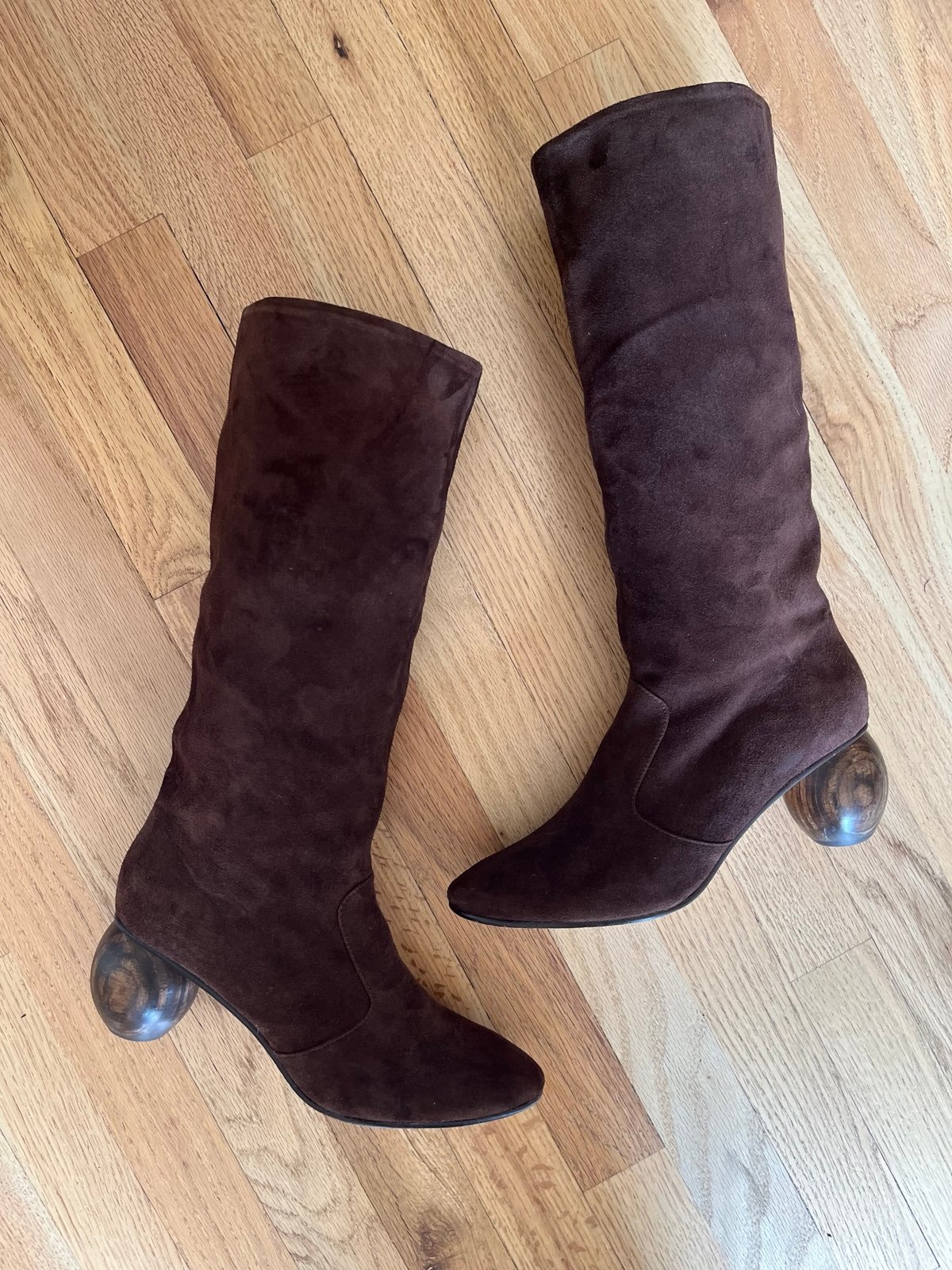 Huma Blanco Tall Suede Brown Quinn Boots Sz 39