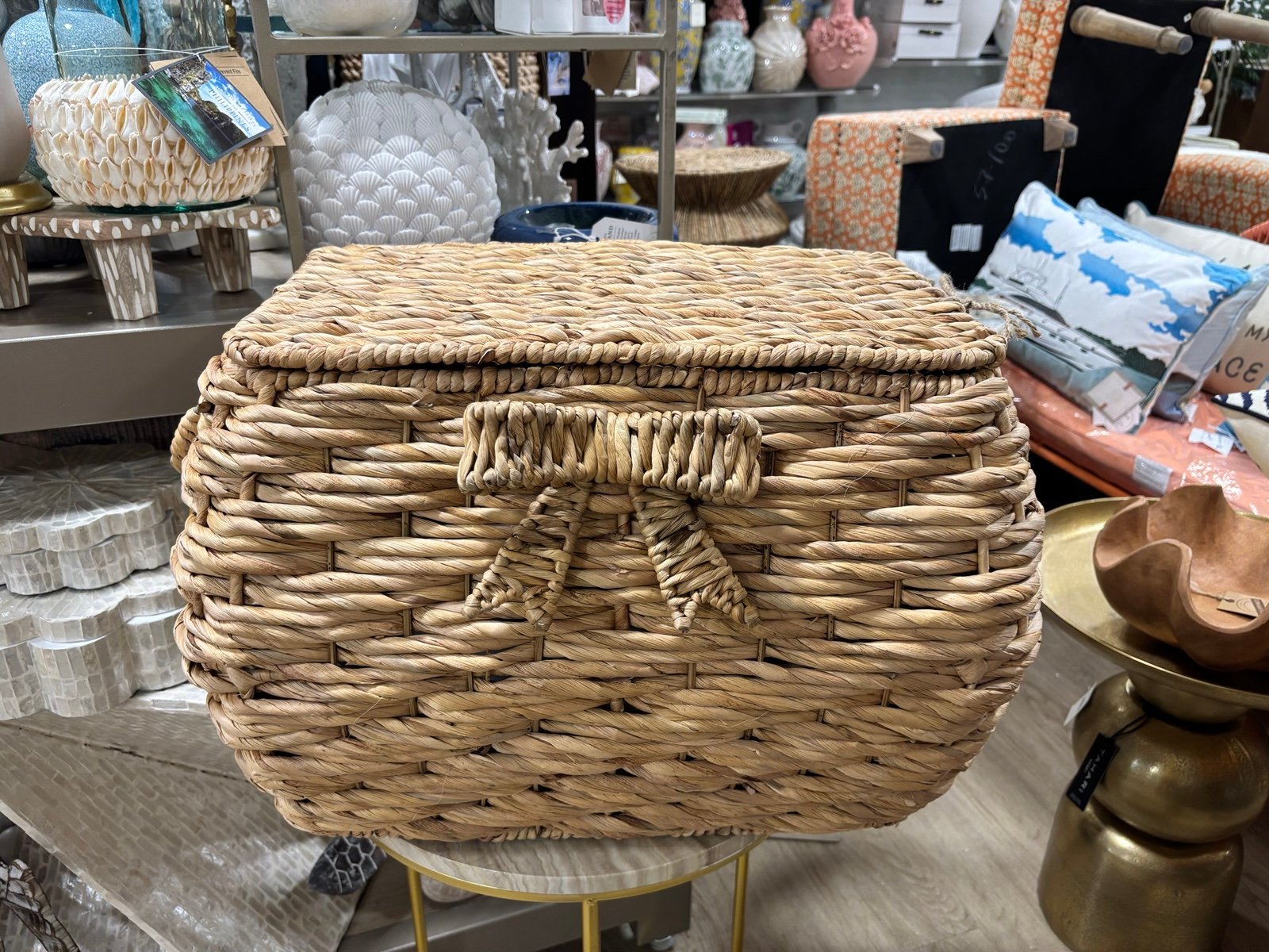 Bow Wicker Treasure Chest Storage Basket ONLY SOLD AS BUNDLE READ BELOW