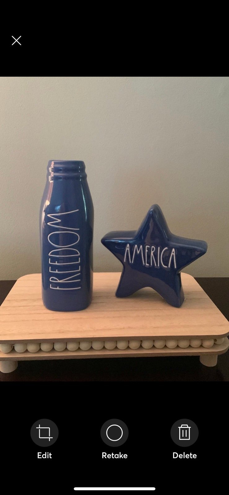 Rae Dunn Patriotic/4th Of July Tiered Tray Decor