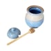 Overland Pottery Honey Pot with Dipper Hand Spun Speckled Blue Glazed Vintage