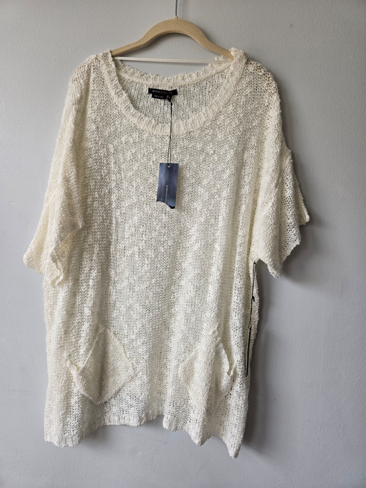 NWT BCBG MAXAZRIA popcorn loose knit sweater xl