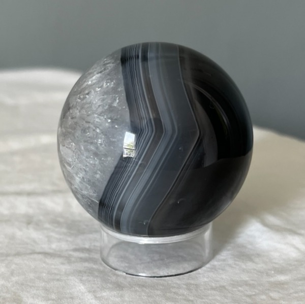 Black Banded Agate Sphere