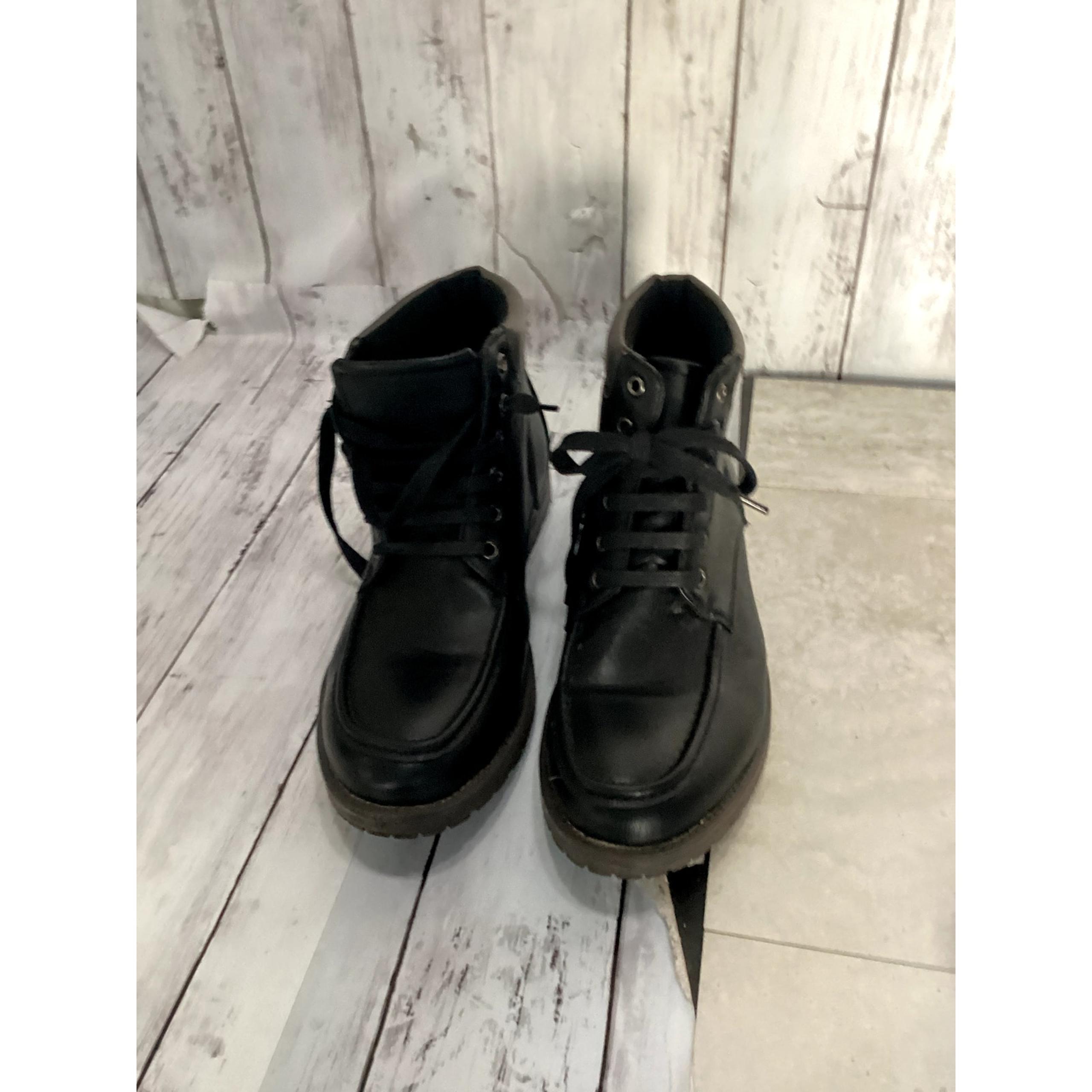 Evan Men's Black Leather Boot Shoes Size 9.5 - Evans
