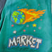 Market Memorabilia Shorts Size XXL Green Black Graphic Print Streetwear