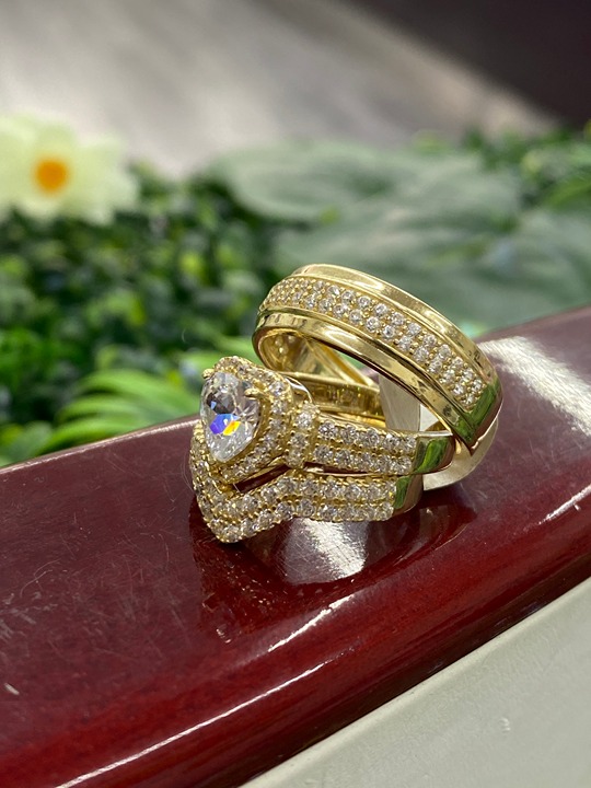 Set Rings 10K Gifts Jewelry For Womens and Mens Anillos Matrimonio