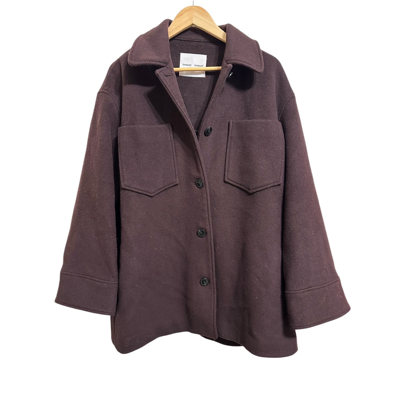 Samsøe and Samsøe Dione Overshirt Chocolate Plum size Large