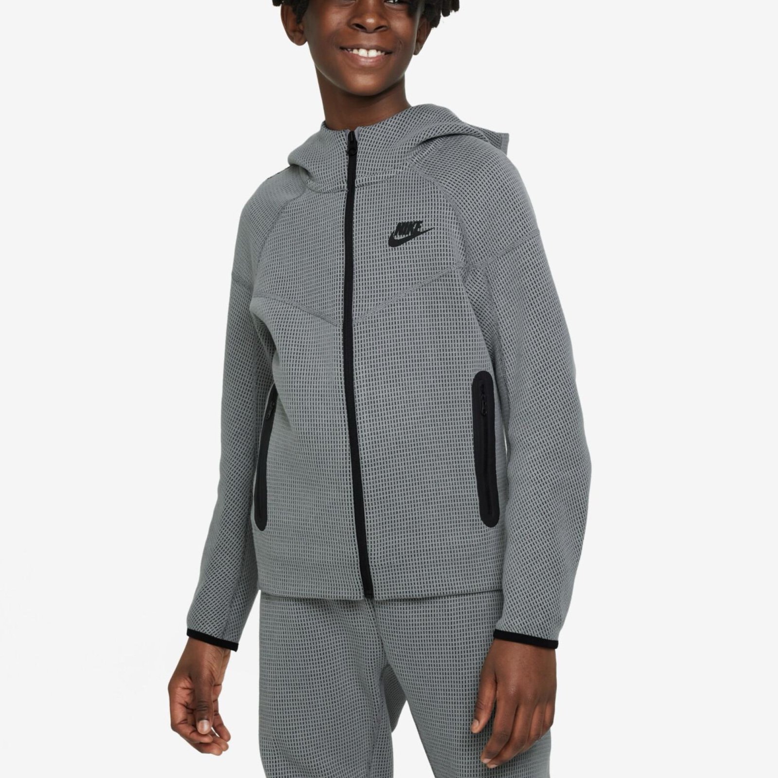 Nike Tech Fleece Hooded Sweatshirt Sz M In Grey
