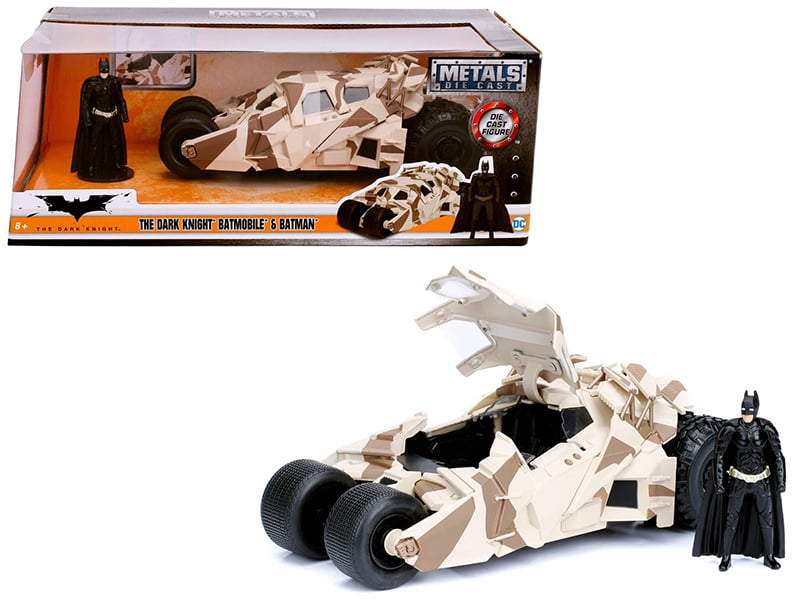 The Dark Knight Batmobile with Batman Diecast Figure Camouflage Version DC Co