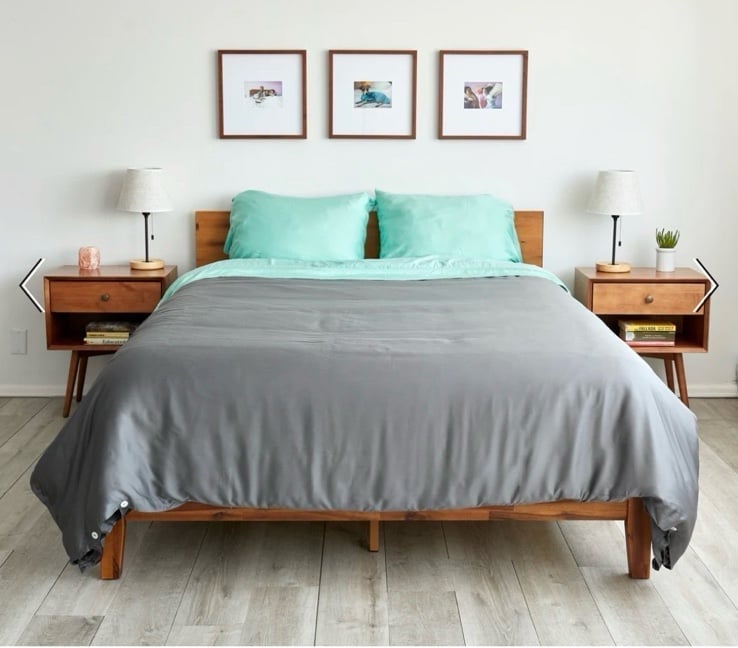 Sheets & Giggles KING 100% Eucalyptus Lyocell Duvet Cover GREY