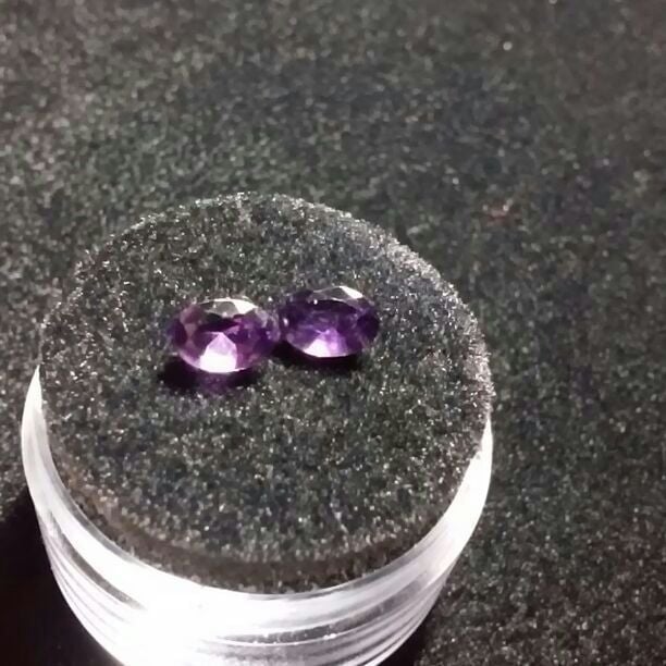 Natural African Amethysts Oval Cut Match Pair