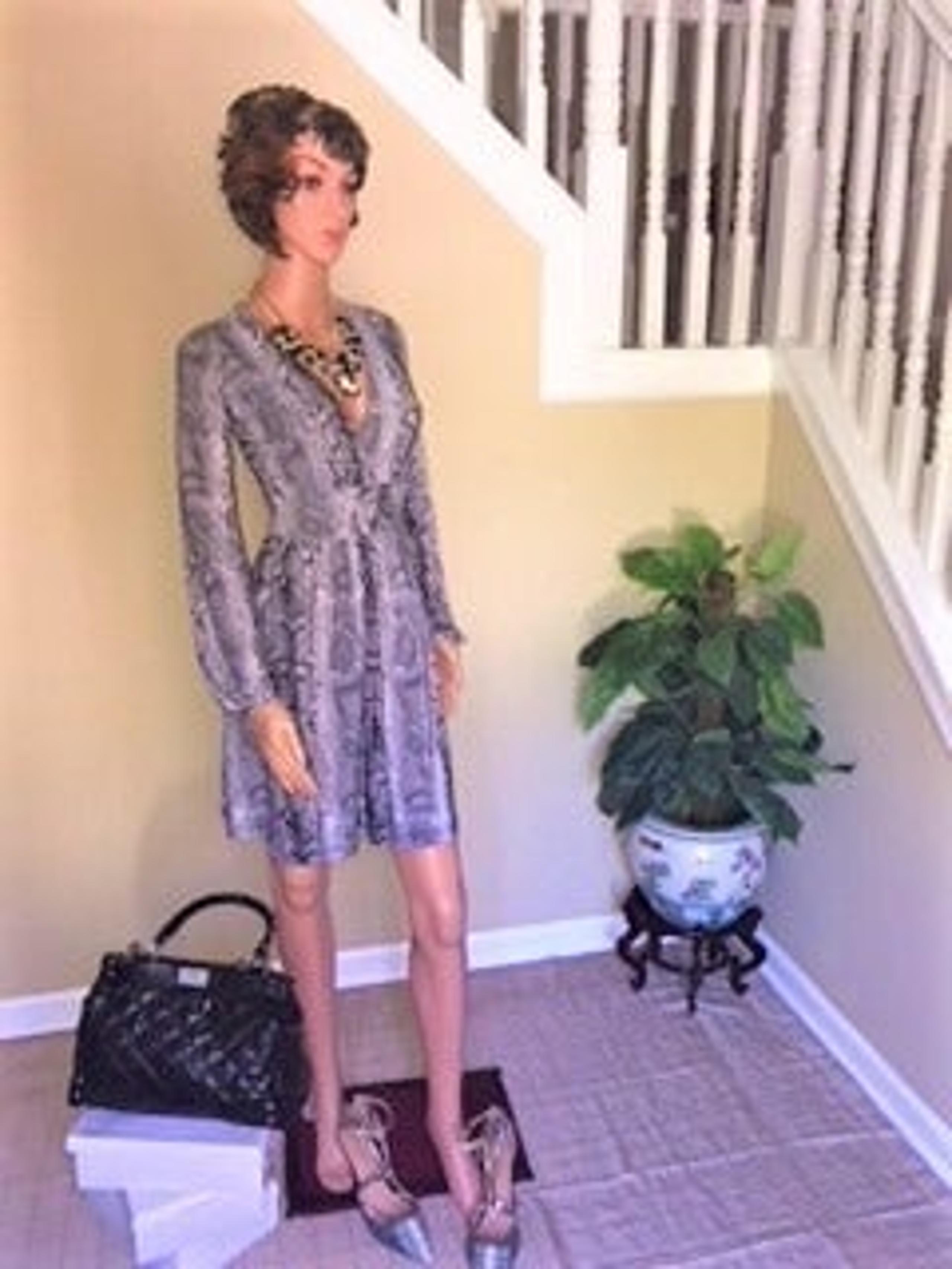 Arden B Black/White print cocktail dress