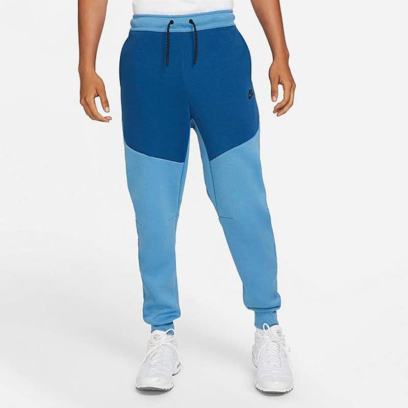 110 Nike Men's Tech Fleece Taped Jogger Pants Large CU4495-412 Blue Authentic