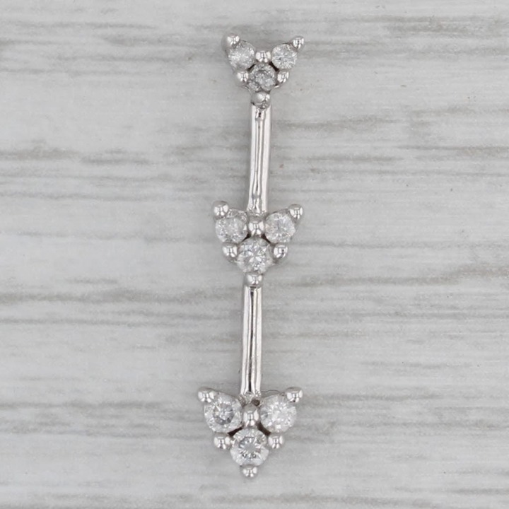 0.20ctw Diamond Journey Pendant 10k White Gold