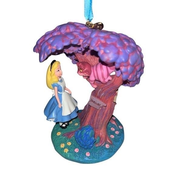 Disney Store ALICE IN WONDERLAND & CHESHIRE CAT 2014 Sketchbook ORNAMENT