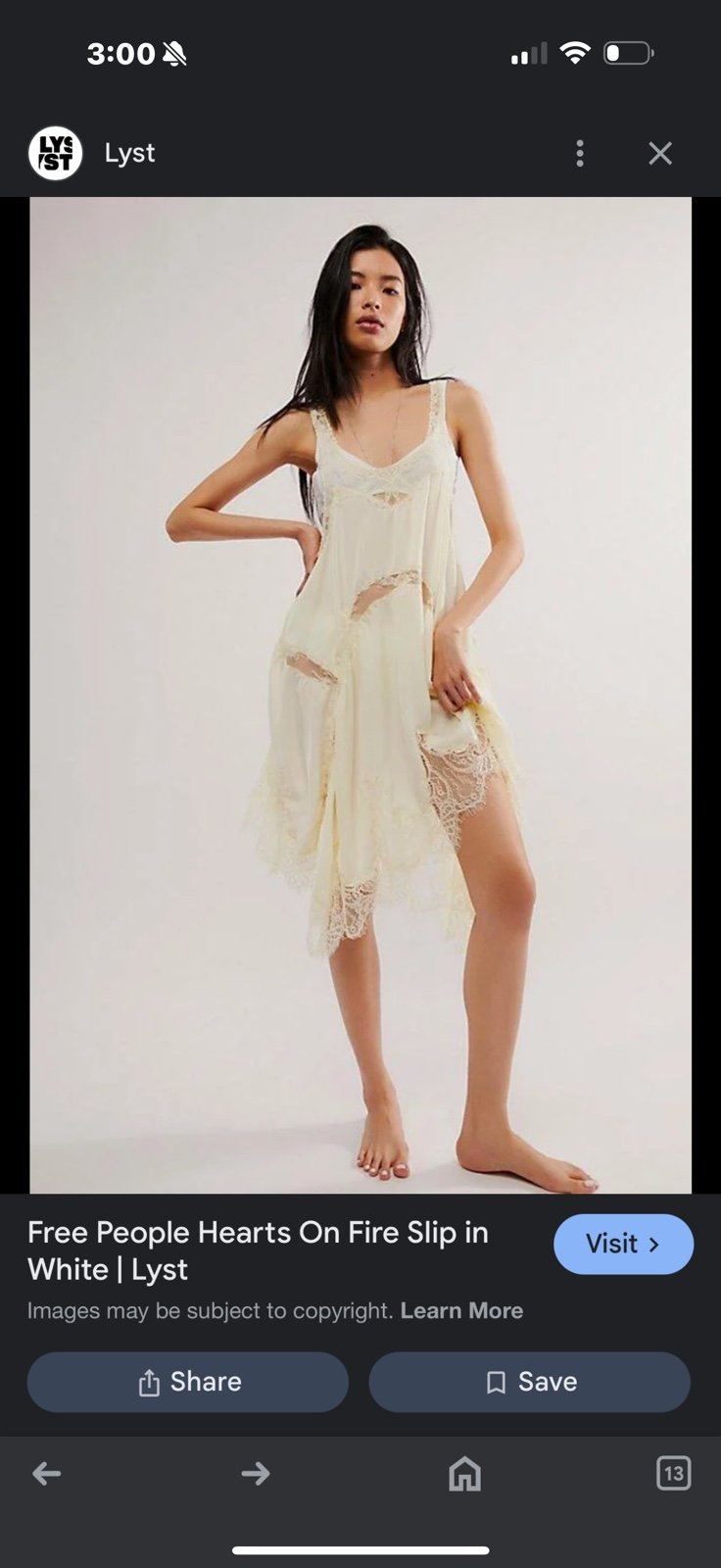 NWOT free people Hearts On Fire Slip dress