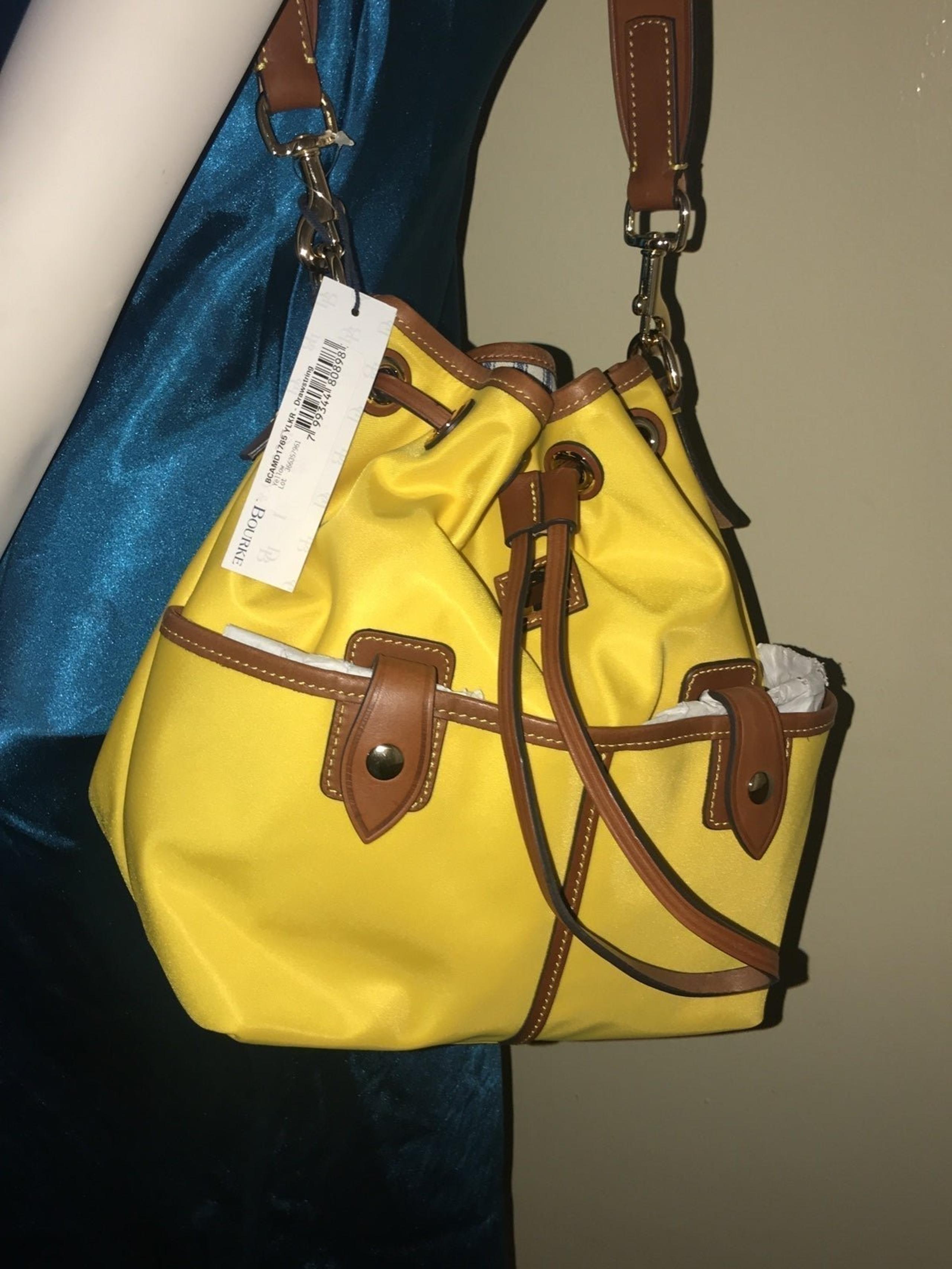 Dooney & Bourke yellow camden Nylon Drawstring Bucket bag