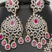 CZ Ruby Stone Multi Strand Long Necklace,Green Necklace, Jewelry, Bridal
