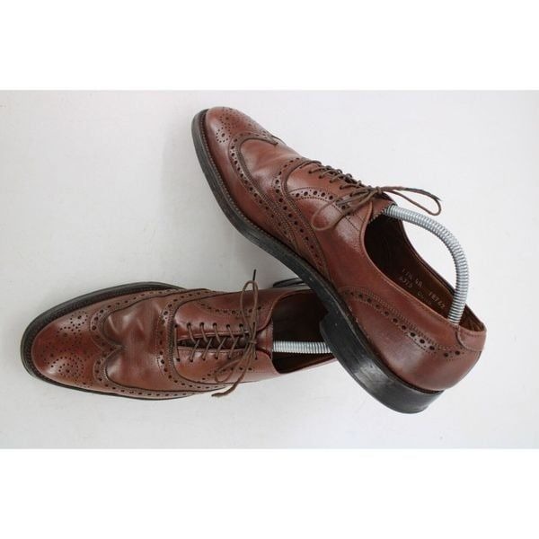 Allen Edmonds Boulevard Shoes Brown Wingtip Leather Mens Sz 11.5 4A