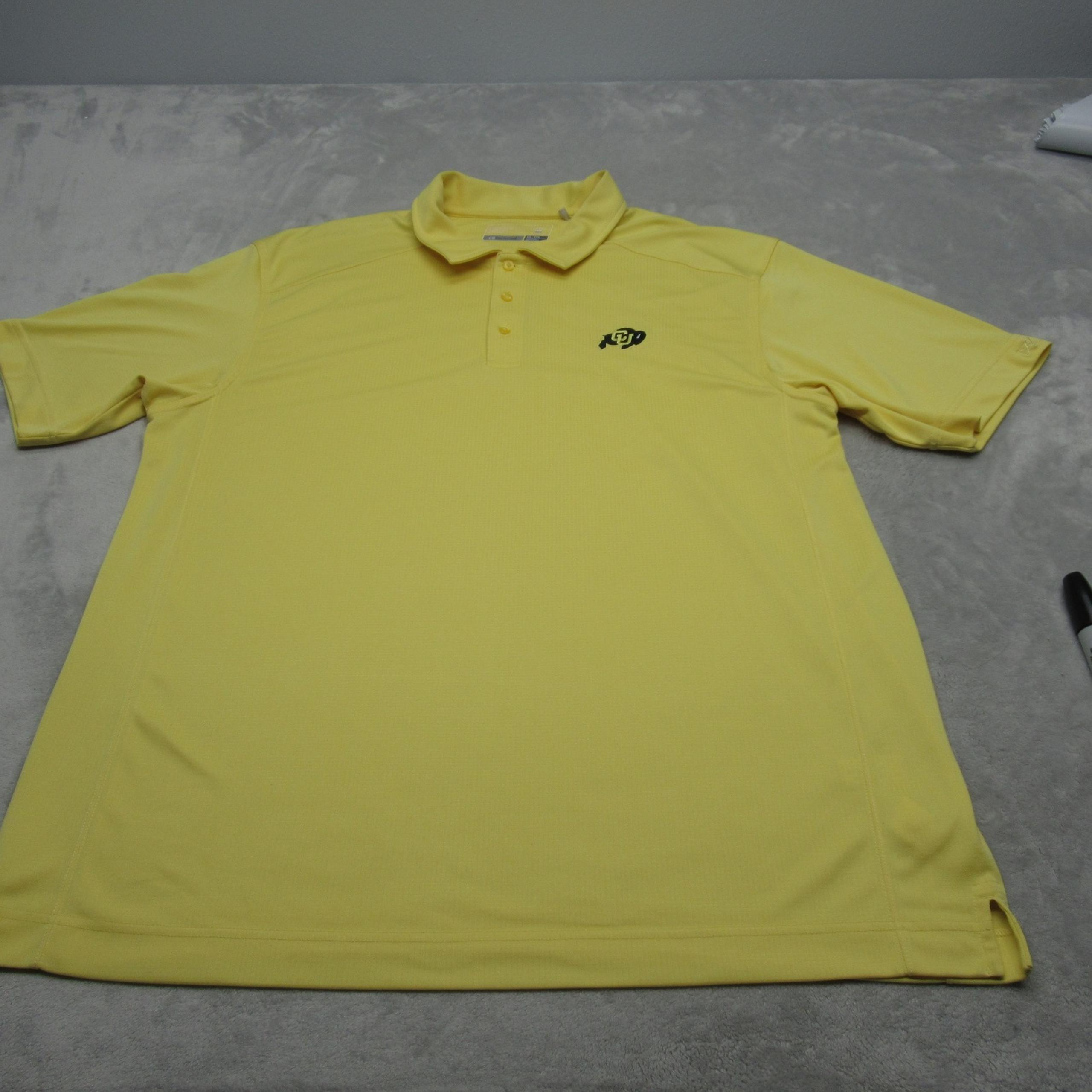 Cutter & Buck Golf Polo Shirt Mens XXL Yellow CB DryTec Short Sleeve Wicking
