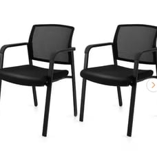 Mesh Stackable Ergonomic Office Guest Chairs (Set of 2)