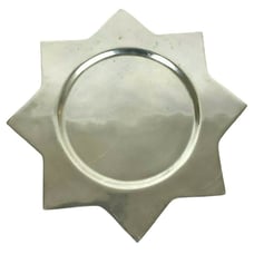 Star Shaped Serving Platter Plate 8 Point Shiny Silver Cast Aluminum
