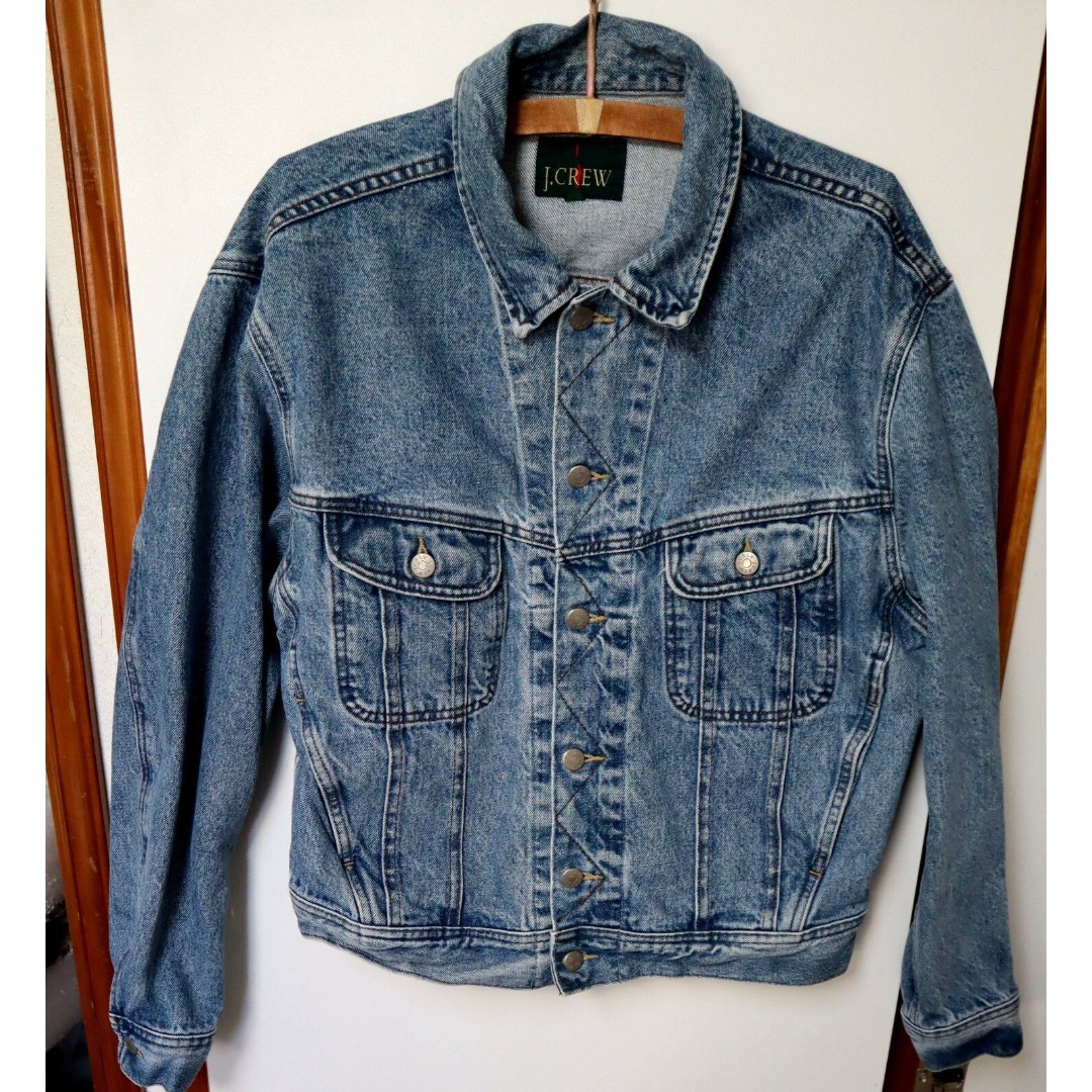 Vintage J Crew Denim Jacket Men’s Medium Green Tag