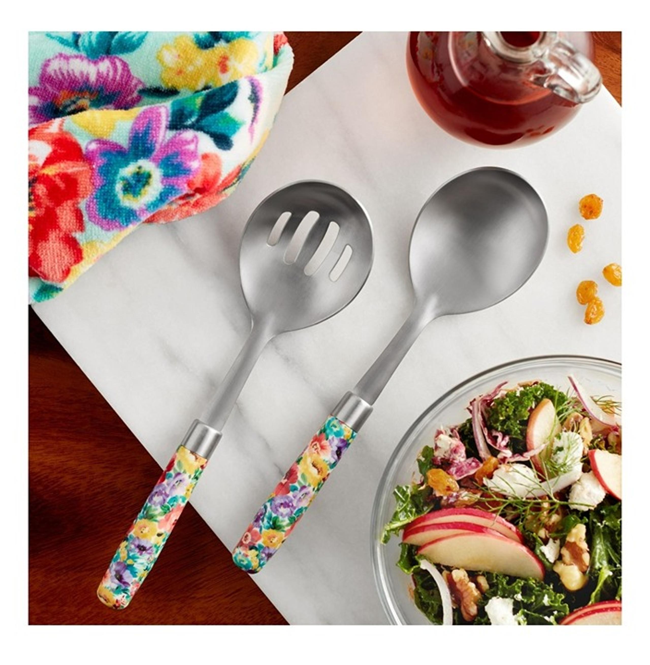 The Pioneer Woman 2-Piece 9" Stainless Steel Basting and Slotted Spoon Set
