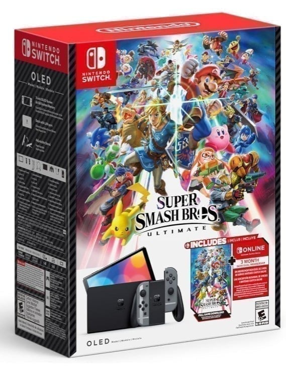 Nintendo Switch Super Smash Bros. Ultimate Edition in Black/Gray NEW