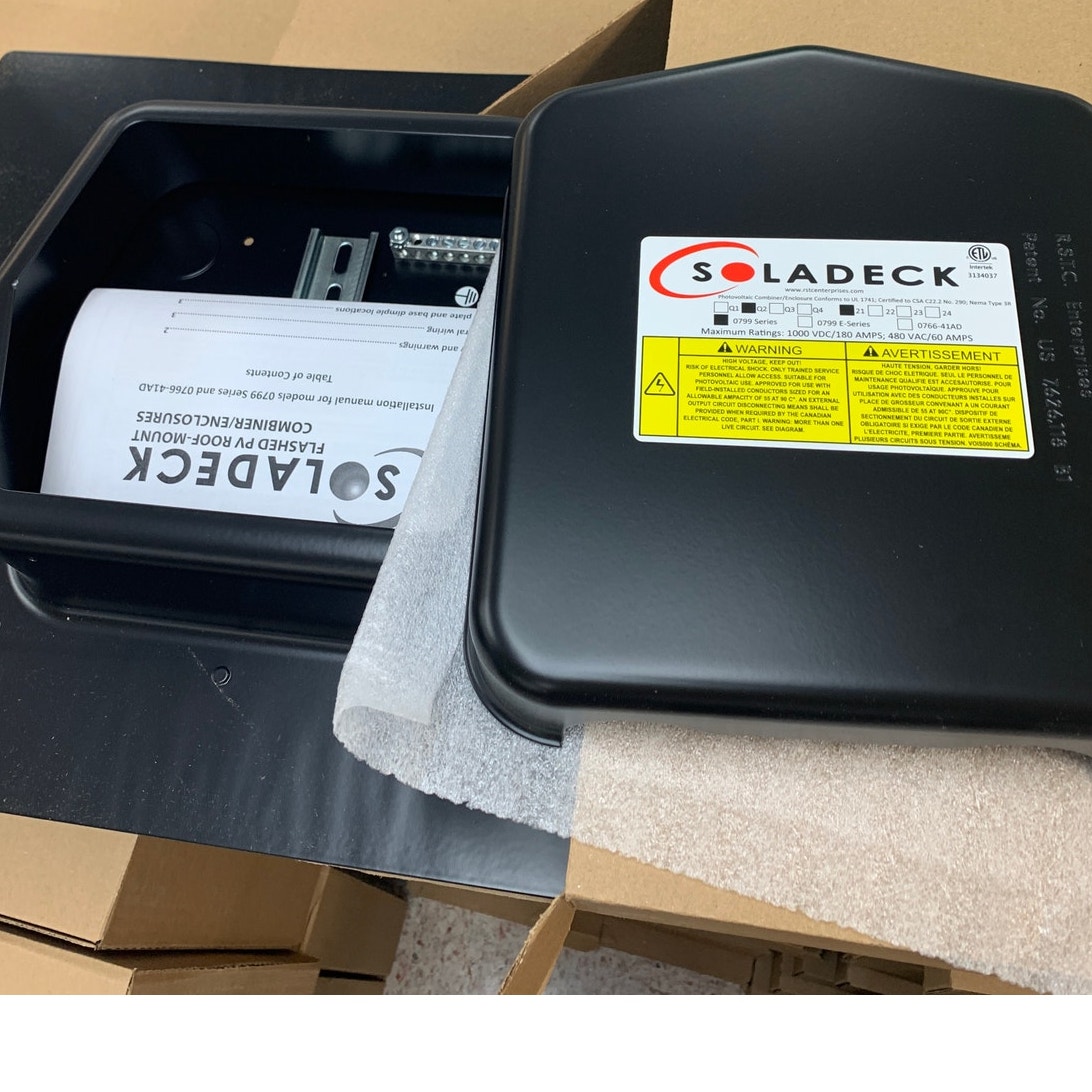 New Soladeck Flashed Solar PV Combiner Enclosure Model 799-D Black