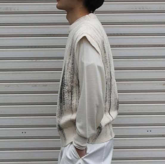 M Yoke Printed Cotton Crewneck Vest | eBay