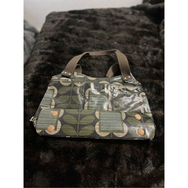 Orla Kiely Midi Floral Earth tones Shoulder bag purse 16x10
