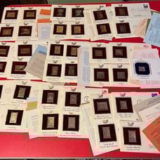 Vtg Gold replica u.s. postage stamp collection first issue Collection Mixed Lot.