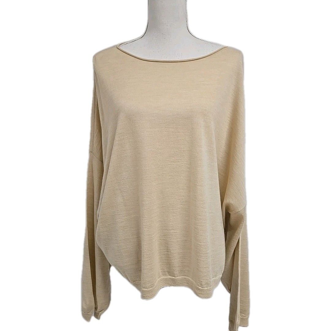 J.Crew 100% Merino Wool Pullover Lightweight Sweater Cream Beige Women’s Size 3X