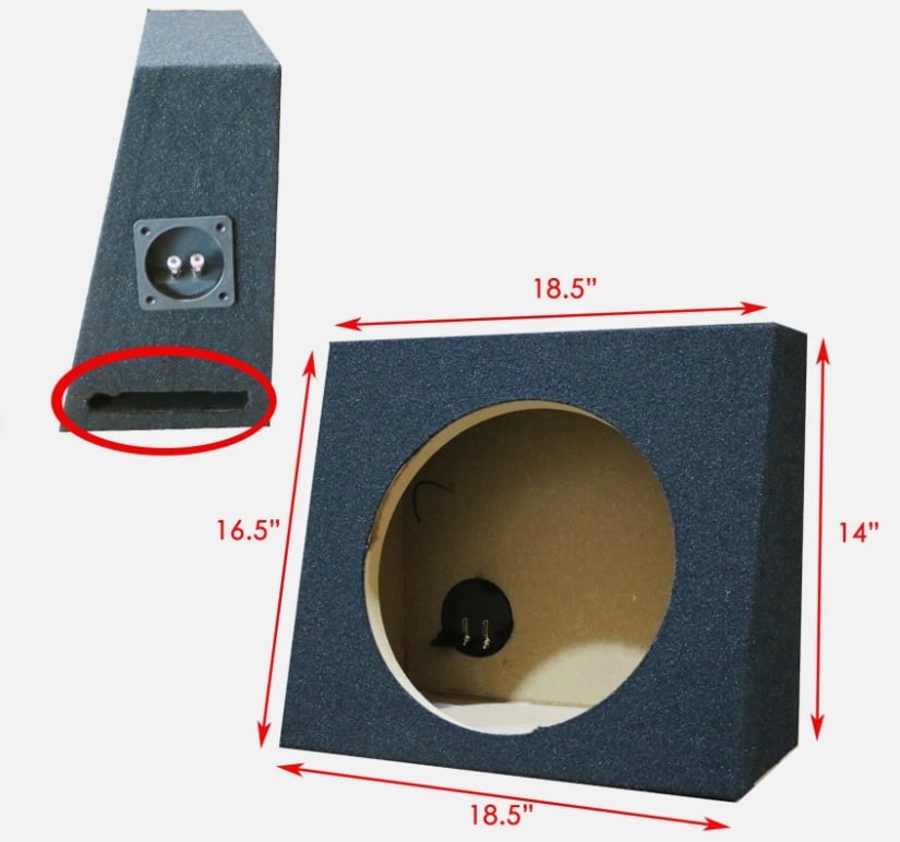 1x Port Single 12 Universal Standard Cab Truck Subwoofer Box Enclosure 1 MDF