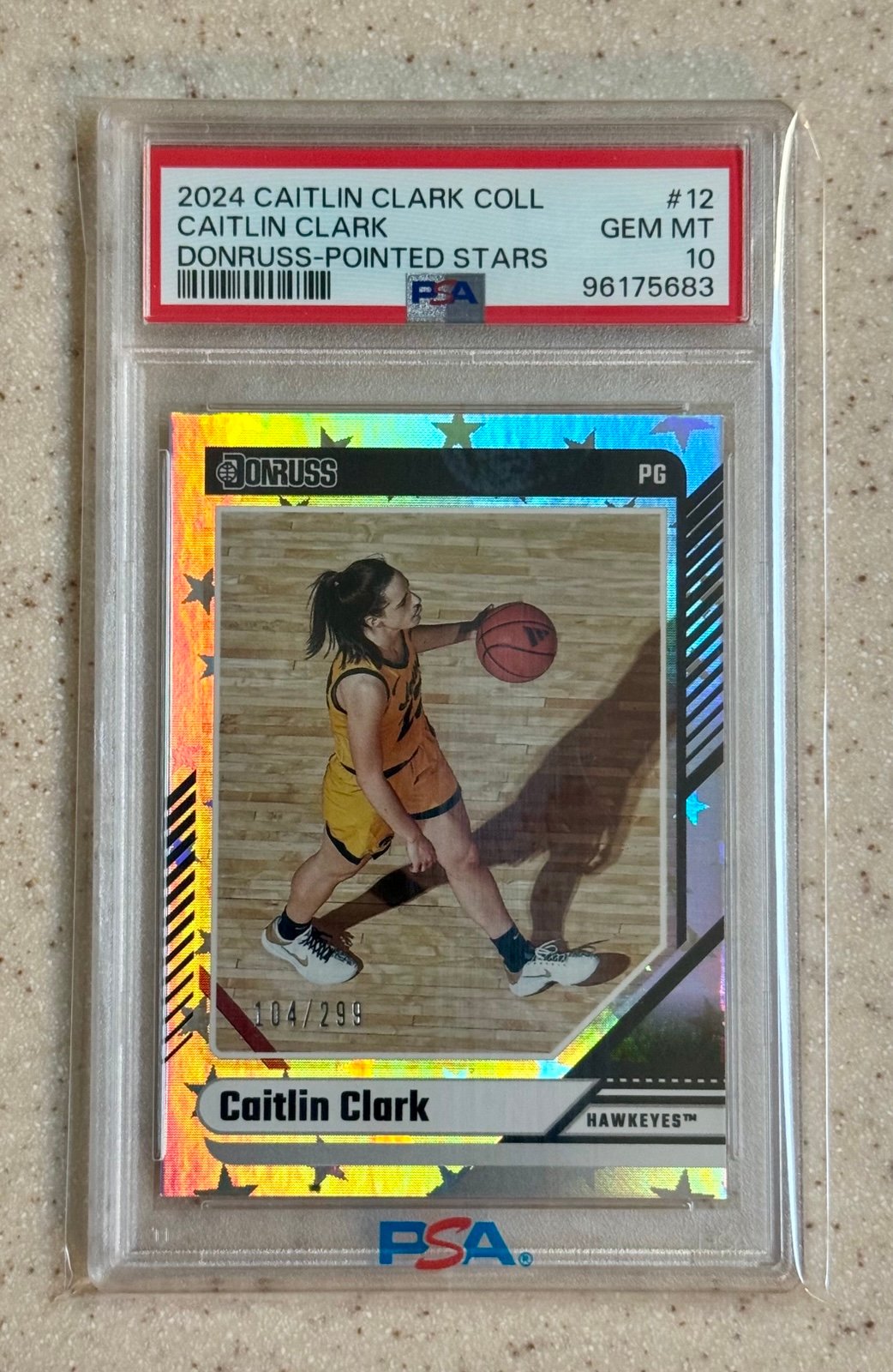 2024 Panini Caitlin Clark Collection Donruss #12 Pointed Stars #d/299 PSA 10