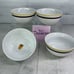 Rachael Ray LITTLE HOOT Autumn Stripe Owl Bands Porcelain Soup Cereal Bowl Set 4