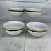 Rachael Ray LITTLE HOOT Autumn Stripe Owl Bands Porcelain Soup Cereal Bowl Set 4