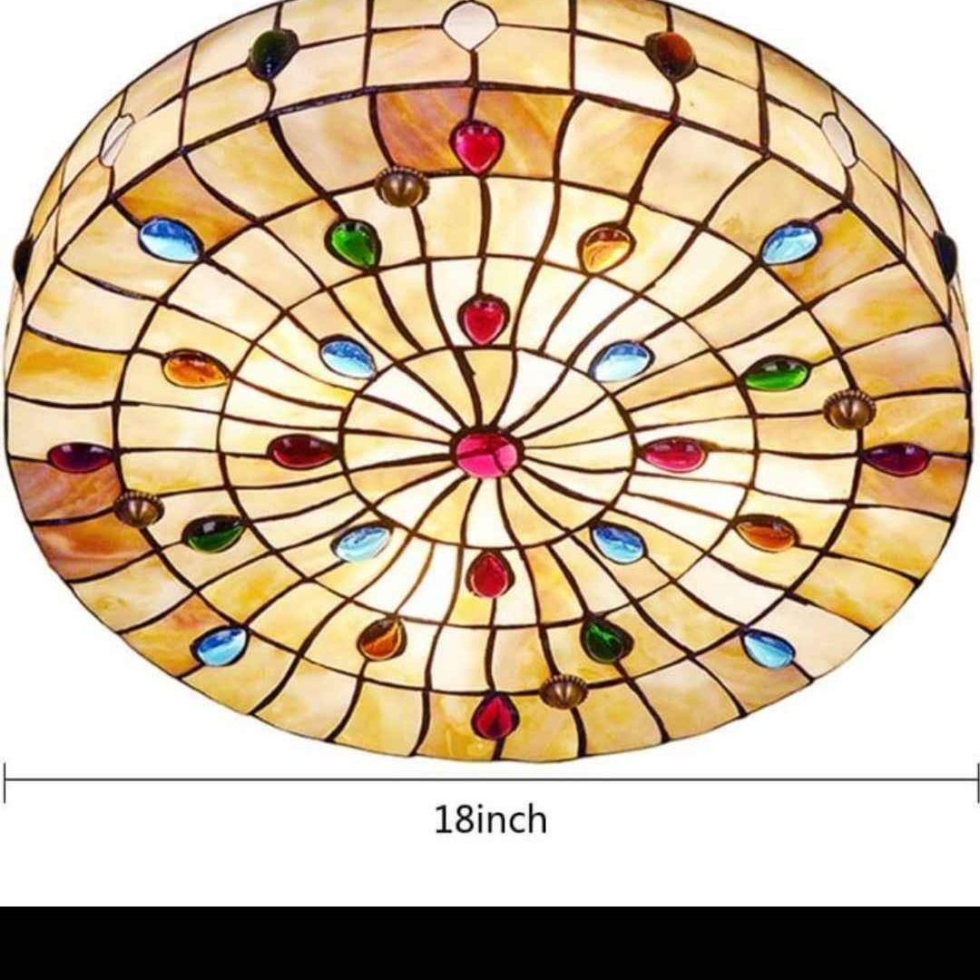 Retro style mediterranean pendant light 18 inches wide,